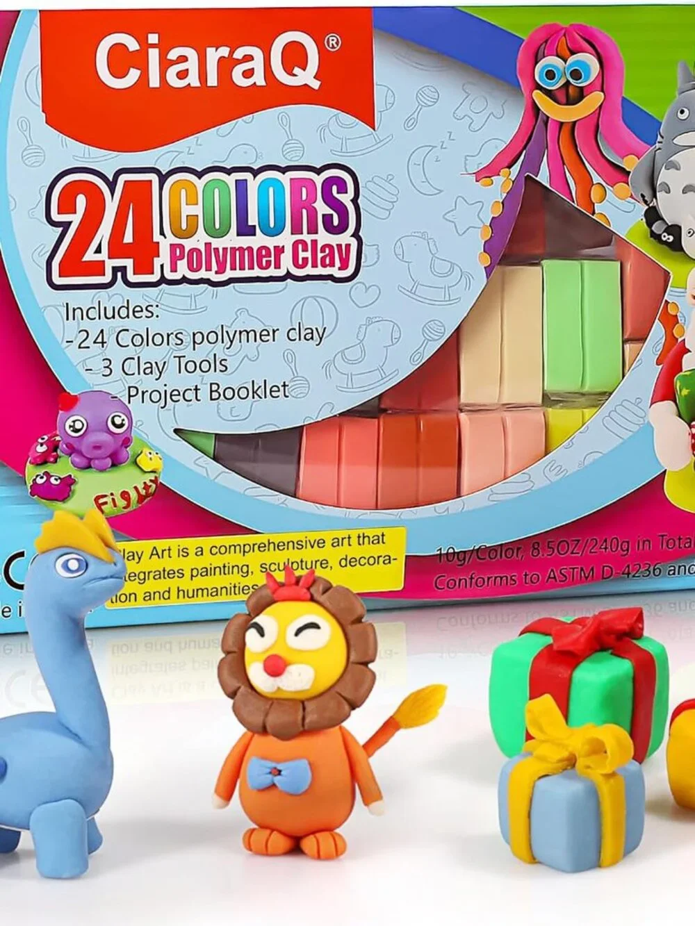 CiaraQ Polymer Clay Kit, Mini Modeling Clay Set for Kids/Beginners/Artist, 24 Co